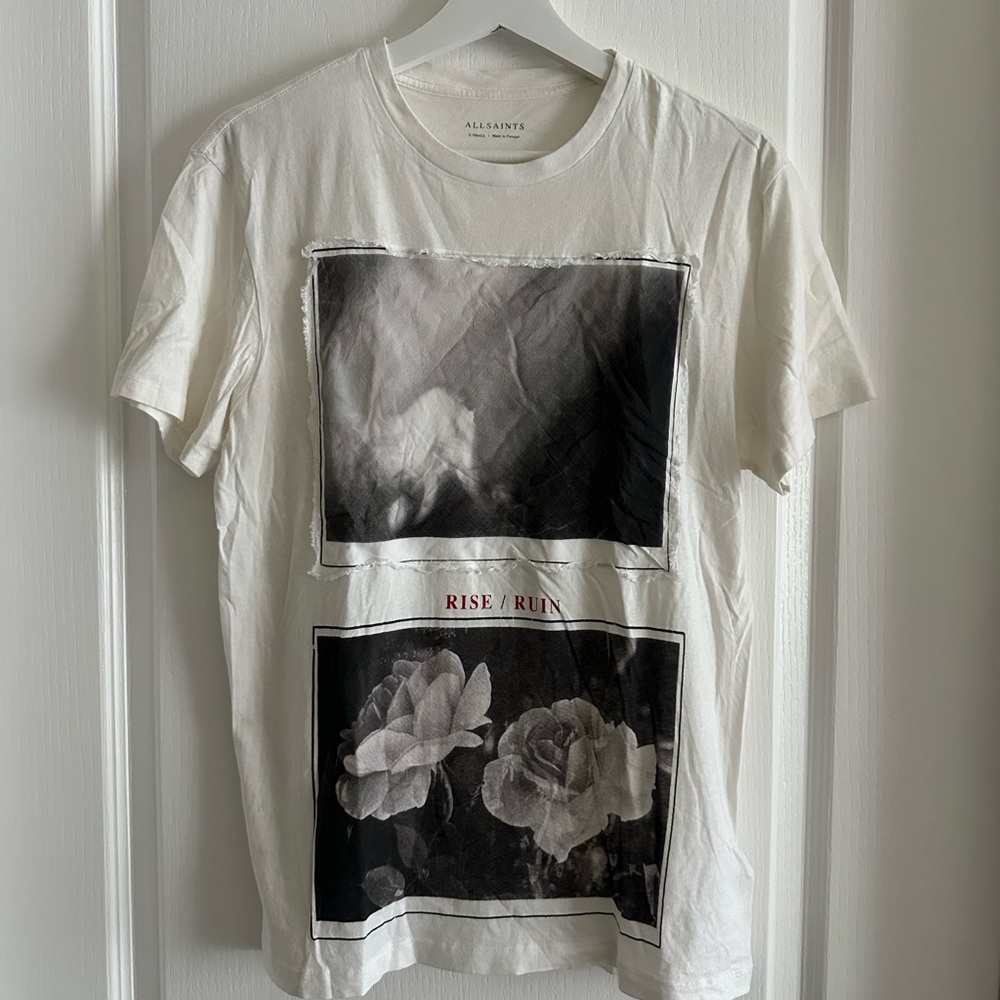 [All Saints] White Graphic Tee